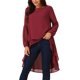 thumbnail image 4 of INSPIRE CHIC Blusas asimétricas de gasa casuales elegantes para mujer con mangas largas de linterna y cuello redondo XL Rojo oscuro, 4 of 5