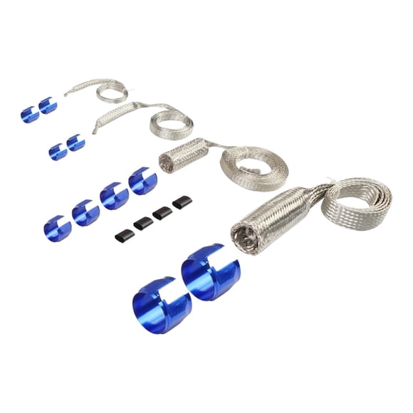 1 Kit Braided Hose Sleeve Flexible Instalación Sencilla Material Aluminio Universal Reemplazo Adecuado para Vehículos Automóviles Garajes Uso Personal Azul