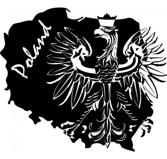 Rienda Libre Graphics - Decomural Poland Map White Eagle Ws-32869