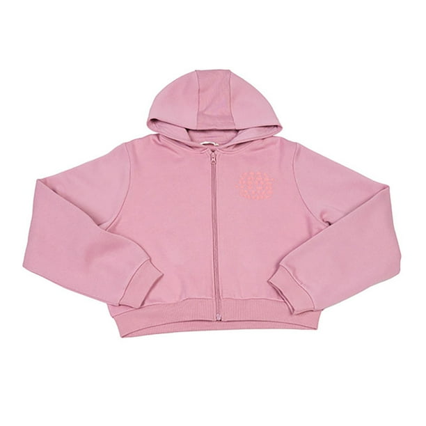 Poleron Niña Teen Full Zipper Rosado Corona