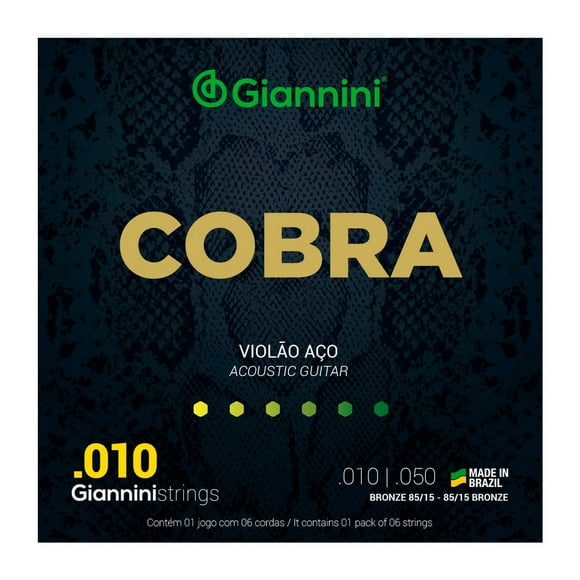 Giannini GEEFLE Set de Cuerdas Guitarra Acústica Metálica 10-50