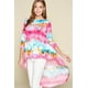 thumbnail image 1 of Top Venechia de Corte Alto y Bajo con Efecto Tie-dye y Mangas 3/4, 1 of 5
