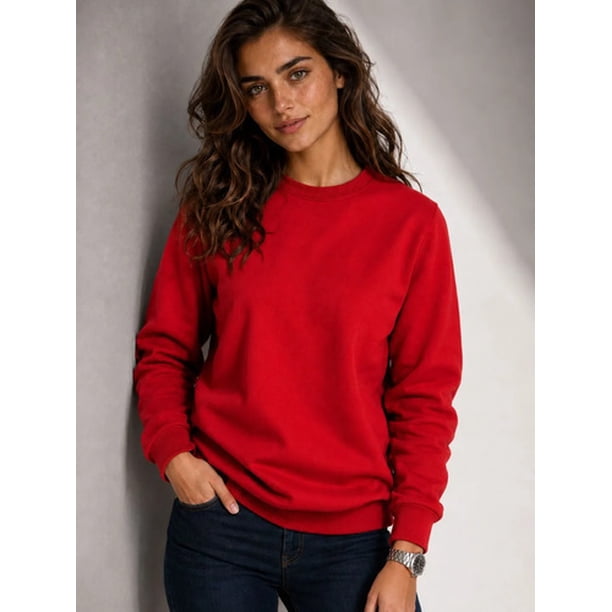 Poleron Cuello Redondo Polo 300g Basico Unisex Para Estampar L-xl Rojo Lisa