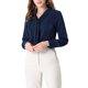 thumbnail image 1 of INSPIRE CHIC Blusas de Manga Larga para Mujer Camisa de Oficina con Cuello de Lazo y Pliegues de Gasa XL Azul Marino, 1 of 8