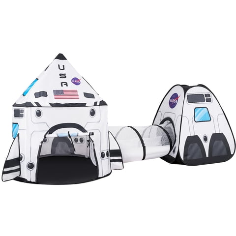 Carpa De Juego Joyin White Rocket Ship Con Túnel Y Casita De Juegos