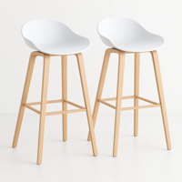 Klik Muebles - Pack De 2 Taburetes Piso Bar Nordic - Blanco