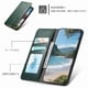 thumbnail image 3 of Funda tipo cartera para iPhone 16 de piel con cierre magnético, ranuras para tarjetas y correa para la muñeca Verde, 3 of 6