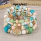 thumbnail image 1 of Heart Charm Beads Layered Bracelet Set Pompomia Bracelet Charm Vintage Jewelry Valentine's Day Gift, 1 of 5
