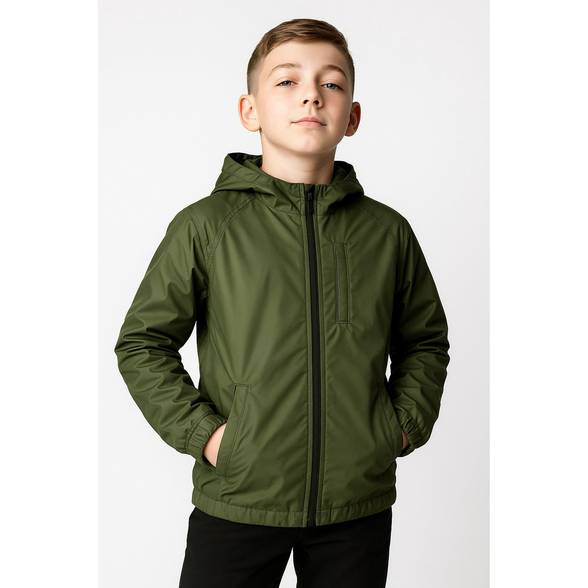 Kibou - Chaqueta Cortaviento Impermeable Unisex Para Niños Con Polar