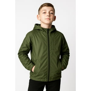 Kibou - Chaqueta Cortaviento Impermeable Unisex Para Niños Con Polar