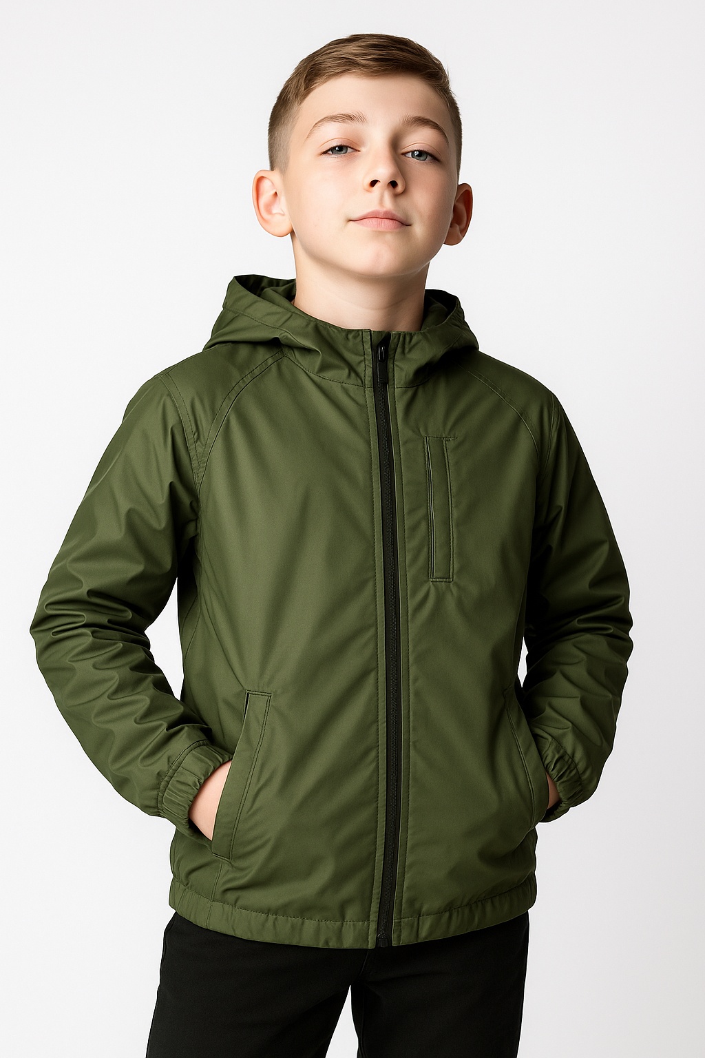 Kibou - Chaqueta Cortaviento Impermeable Unisex Para Niños Con Polar