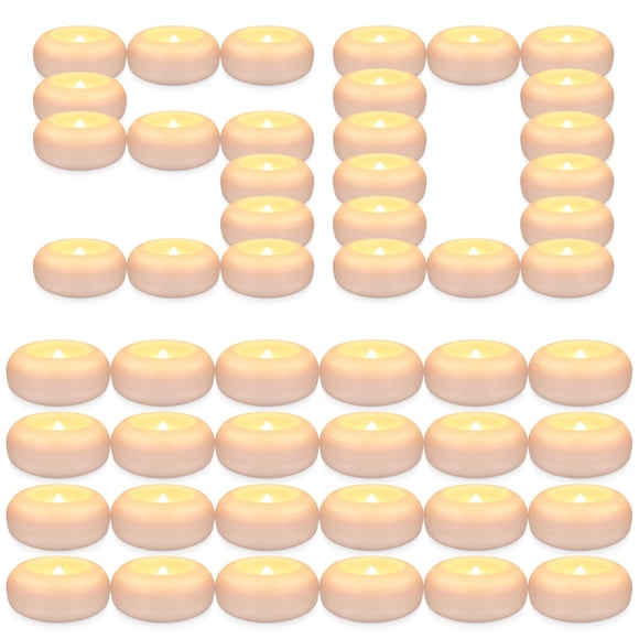 Velas LED Aamdkcyu 5 cm 50 unidades impermeables blancas