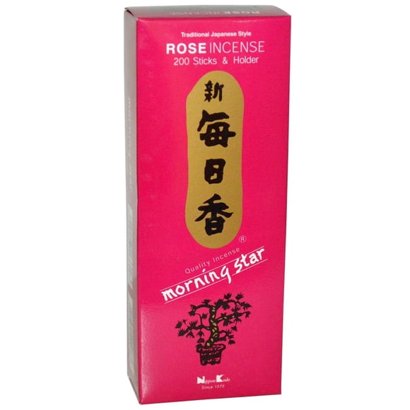 Incienso Nippon Kodo Morning Star Rose, 200 varillas con soporte