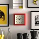 thumbnail image 2 of RELOJ DE PARED JONES CLOCKS 25 cm Rojo Cuadrado Estilo Retro Diner, 2 of 5