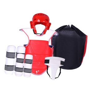 Ioensy - Karate Sparring Gear Set Equipo De Boxeo Engrosado Para Kickboxing Sanda Mma M Rojo
