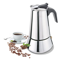 Genérica - Cafetera Italiana 6 Tazas Plateada Lisa