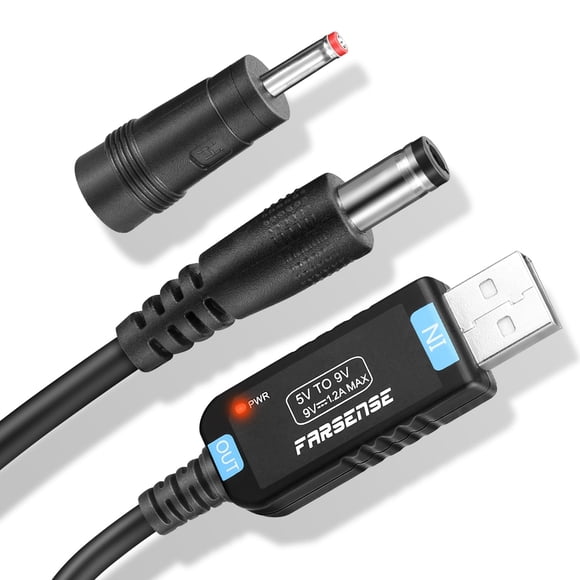 Adaptador de cable de alimentación USB a DC de 9 V Step Up FARSENSE