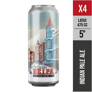 Anfiteatro - Pack X04 Re.I.P.A., 5° (Indian Pale Ale) - Cerveza Artesanal Valparaiso - 475 Ml