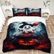 thumbnail image 1 of Halloween Ghost Printed Duvet Cover Set (1 * Cover+2 * Pillowcase Without Core) Suitable for Home Bedroom Guest Room Dormitory Decoration Items Bed Three Piece, 1 of 1
