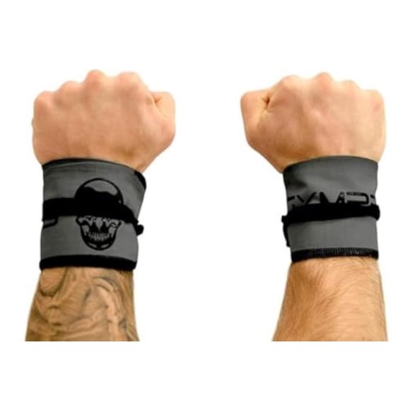 Muñequeras Gymreapers de soporte para fuerza, ajustables, grises