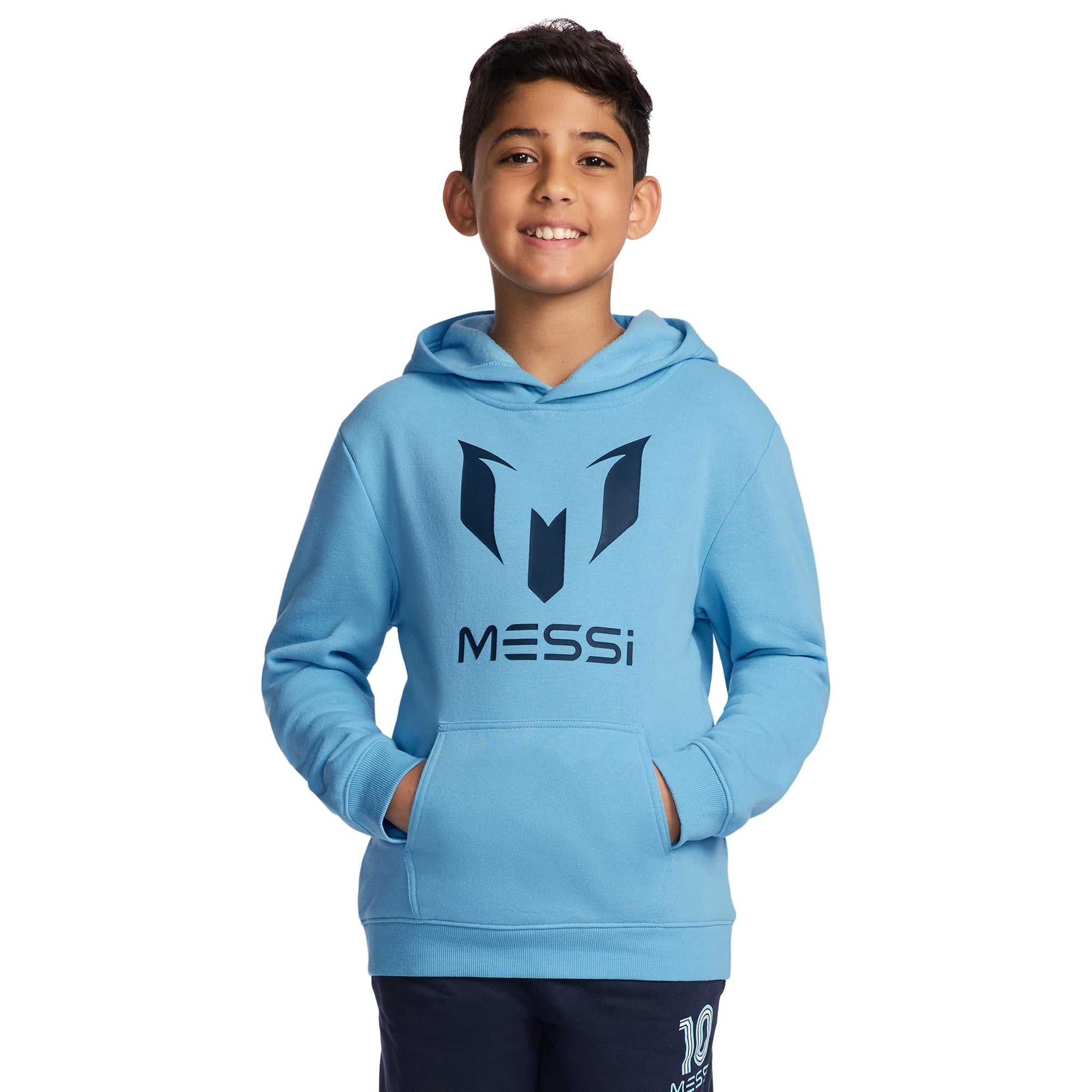 Buzo Con Capucha Messi Op Number 10 Logo Para Niño, Polar Azul, Talle 6