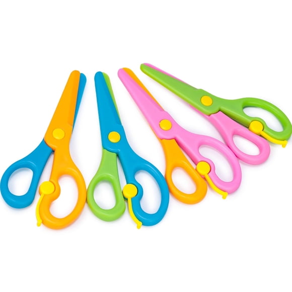 Safety Scissors LoveStown para niños pequeños, punta roma, 4 piezas, suministros de arte