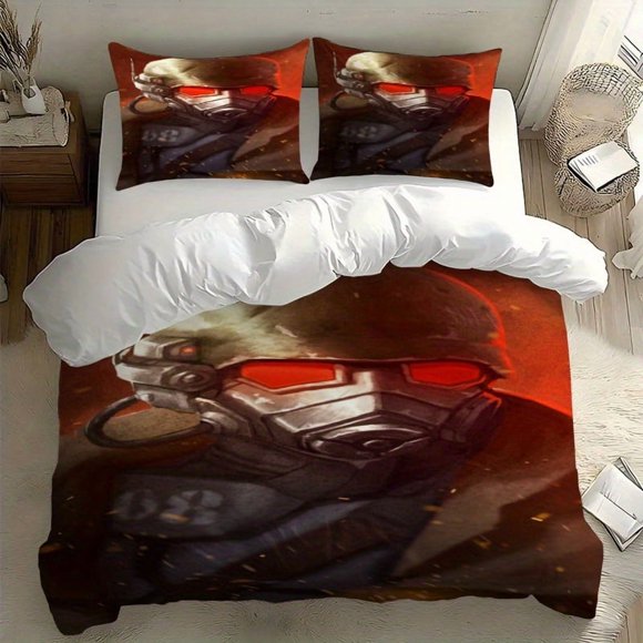 3pcs N-C-R Armored Warrior Pattern Printed Bedding Set