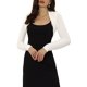 thumbnail image 1 of INSPIRE CHIC Boleros de Mujer con Mangas Largas Abiertos de Algodón Tejido Recortado Blanco M, 1 of 6