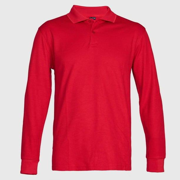 Polera Ml Hombre Waffle rojo S