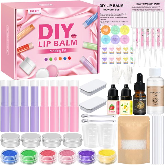 Kit de bálsamo labial TSVATE DIY con manteca de karité, cera de abejas y aceites