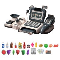 Magideal - Supermercado Tienda Juguetes Caja Registradora Artículo De Comestibles Supermercado Caja Registradora Jugar Azul