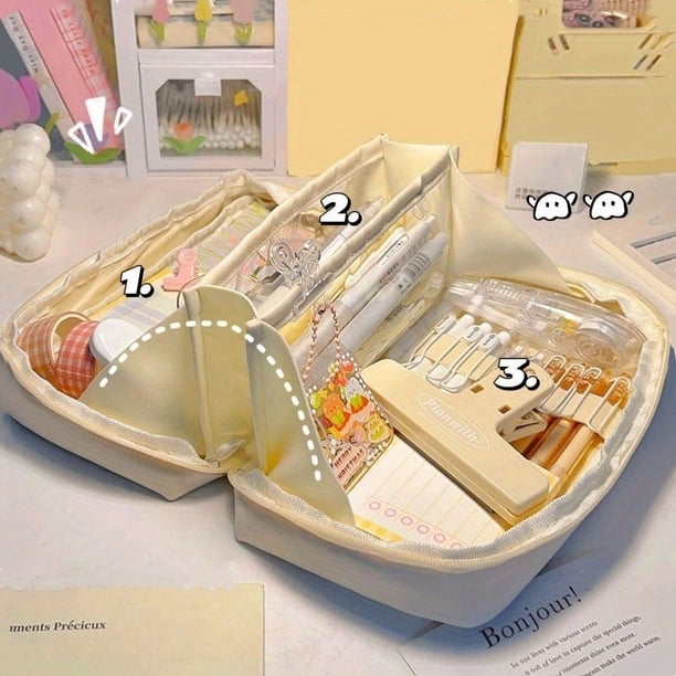 Stationery Bag, Pencil Case, Large Capacity Pencil Case, Handheld Pencil Case, Stationery Box, Cosmetics, Portable Gifts, Suitable For Office, School, Youth, Girls, Boys, Men, Women, Adults