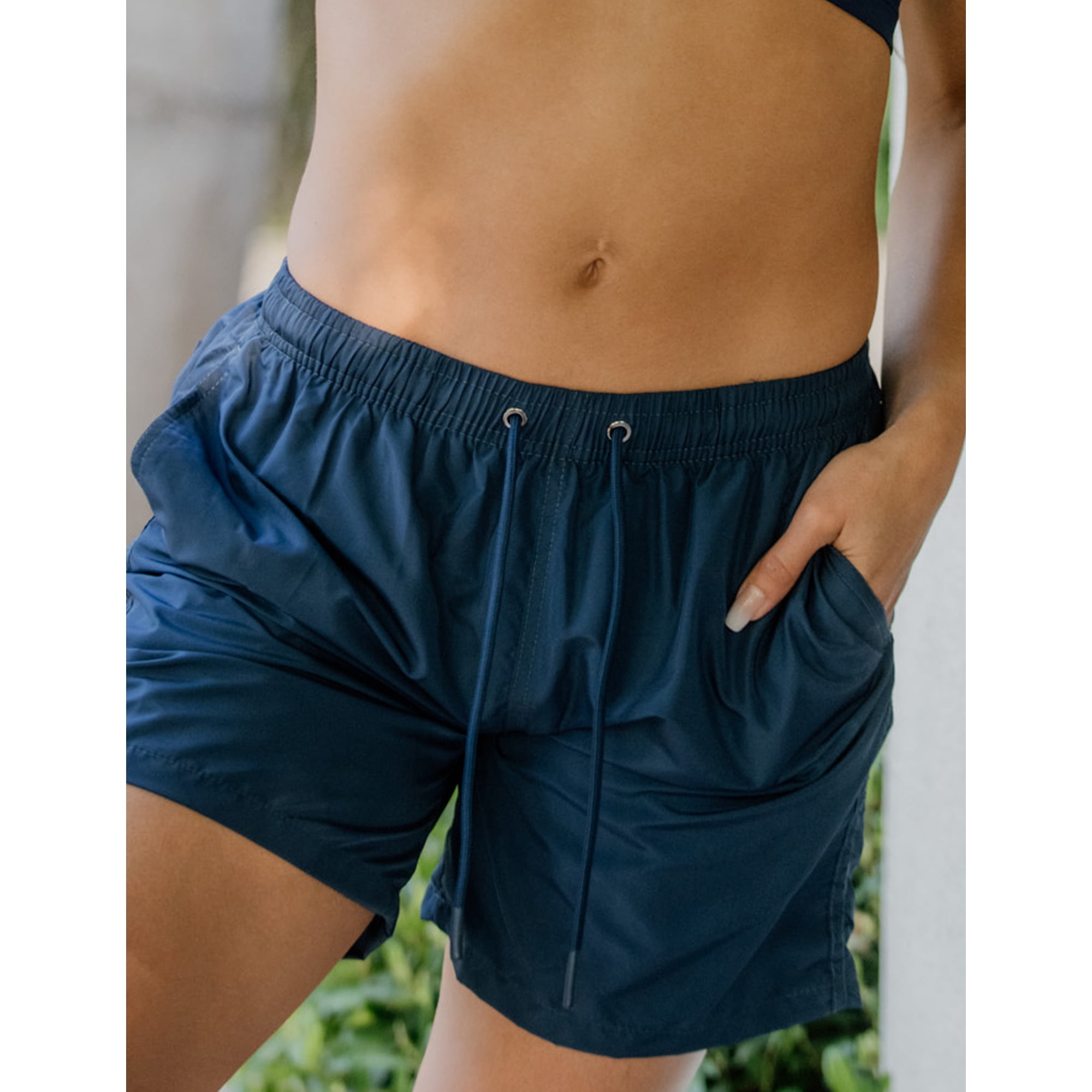 Samia - Traje De Baño Short Largo Azul Marino Mujer