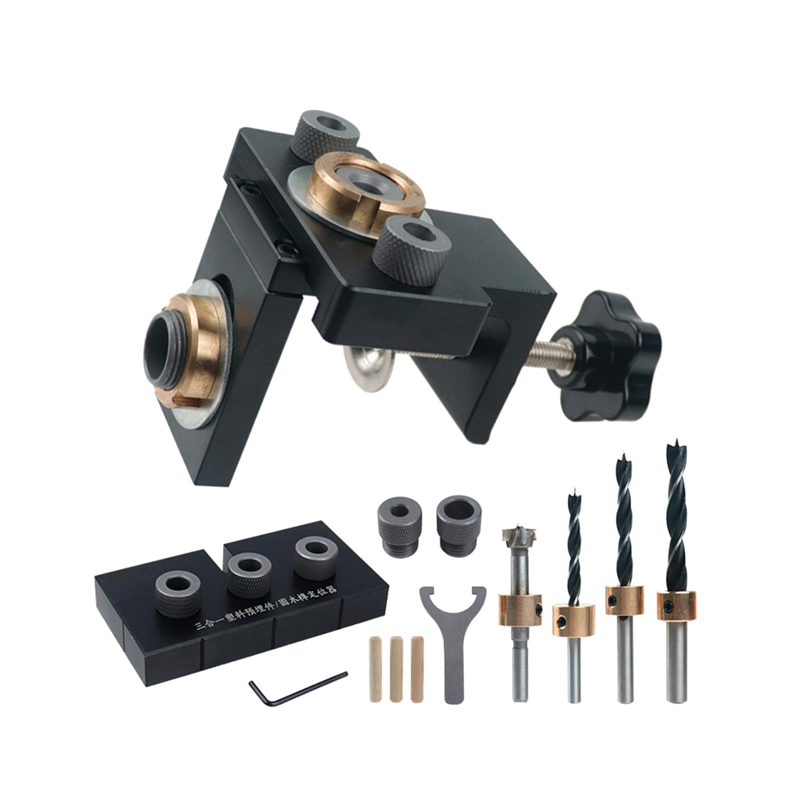 Magideal - Kit De Guía De Taladro De Espiga Para Carpintería, Accesorio De Perforación, Aleación De Aluminio De Precisión, Estructura Duradera, Amplia Aplicación