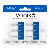 Baterías De Litio Voniko Cr123A 3V 1500Mah (Paquete De 6)