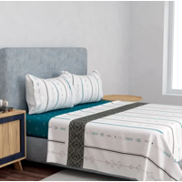 Genérico - Set Sabanas Premium Compose 1.5 Plaza Doral Color Geometric