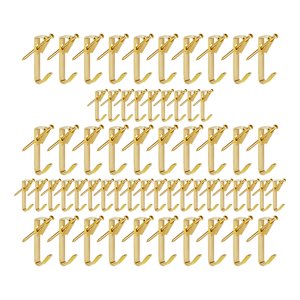 Magideal - Juego De 120 Ganchos Para Colgar Cuadros, Ganchos Para Cuadros Estilo Tacón Alto Dorados, Ganchos Para Colgar Cuadros Para Espejos, Paredes De Tela