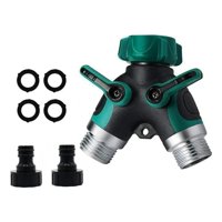 Genérica - Divisor Manguera Metal 2 Vías +2 Conector Riego Jardín