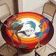 thumbnail image 5 of Wile E. Coyote y el Correcaminos-theme Fitted Round Tablecloths Elastic Edged Table Covers Waterproof Table Cloth for Kitchen Holiday Party Tables Decor 120cm, 5 of 6