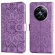 thumbnail image 4 of Funda tipo cartera FOXDOCK para Realme 13 5G , diseño girasol en relieve, cuero PU, cierre magnético, soporte y tarjetero, 4 of 5