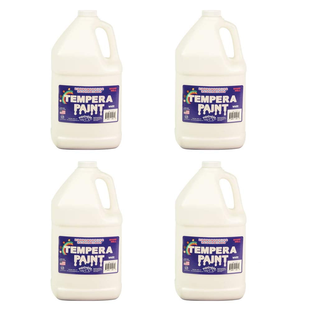 Set De Pintura Constructive Playthings, Lavable Al Temple, 4 L, Blanco