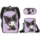 thumbnail image 1 of Lovely Kuromi 3Pcs/Set Capacity Shoulder Bags Kawaii Primary Girls School Bags Lightweight Cartoon Backpacks Meal Bag Plush Doll, 1 of 3