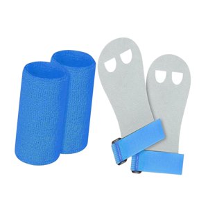Ioensy - Empuñaduras De Gimnasia Para Niños Con Muñequeras Para Levantamiento De Pesas, Multifuncionales, Color Azul, Talla S