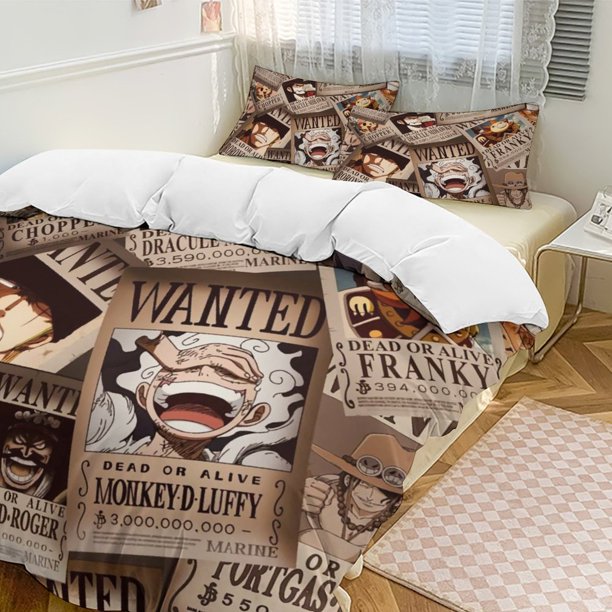 One PieceCartoon Collection 3-Piece Comforter Set, Personalized Bedding Decor for Kids And Teens Bed Sheets