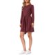 thumbnail image 4 of INSPIRE CHIC Vestido Suéter de Punto para Mujer Cuello Redondo Manga Larga Vestido Midi Casual Acanalado con Cinturón XS Burdeos, 4 of 6