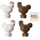 thumbnail image 1 of Mini Figuras LEGO Pollo 4 Unidades Blanco y Beige, 1 of 3