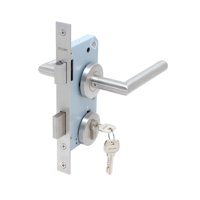 Stark Design - Cerradura De Embutir Puertas De Oficinas, Cocina - Patio. Cilindro Ambos Lados. Manillas Ambos Lados, Modelo: Tutu. (Acero Inoxidable 304). Sku: Sde200-Ai.Kit.Tutu