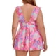 thumbnail image 5 of Agnes Orinda Traje de Baño de Dos Piezas para Mujer de Talla Grande con Nudo, Volantes, Push Up y Espalda Descubierta, Vestido de Playa con Shorts L Rosa Fucsia, 5 of 9