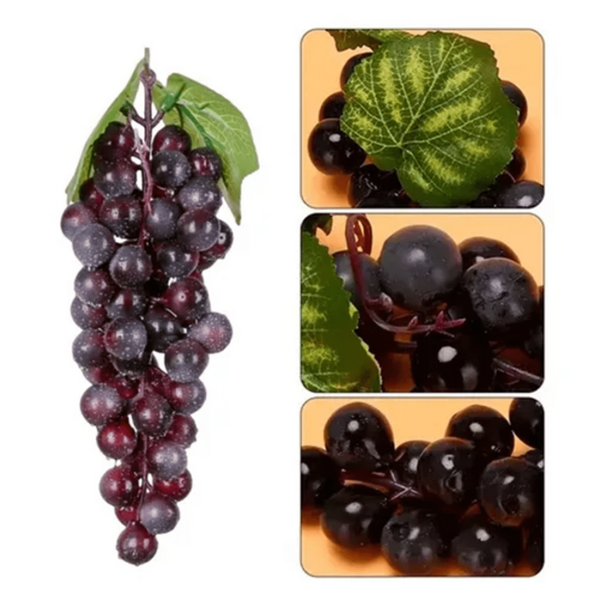 Genérico - Uvas Artificiales 60 Uds Fruta Sintética Púrpura