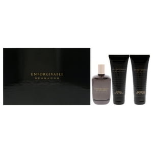 Imperdonable De Sean John Para Hombres: Set De Regalo Con Spray Edt, Gel De Ducha, Bálsamo Para Después Del Afeitado